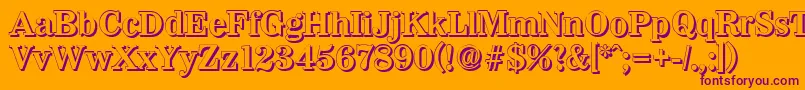 WichitashadowBold Font – Purple Fonts on Orange Background