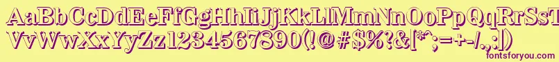 WichitashadowBold-fontti – violetit fontit keltaisella taustalla