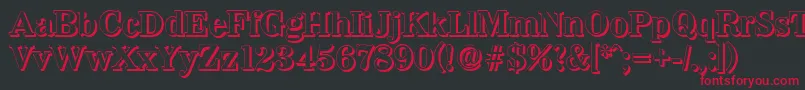 Шрифт WichitashadowBold – красные шрифты на чёрном фоне