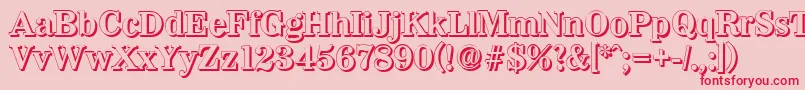 フォントWichitashadowBold – ピンクの背景に赤い文字