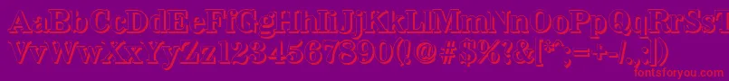 Fonte WichitashadowBold – fontes vermelhas em um fundo violeta