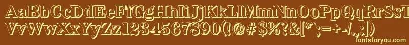 WichitashadowBold-fontti – keltaiset fontit ruskealla taustalla