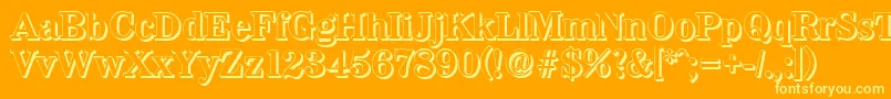 WichitashadowBold-Schriftart – Gelbe Schriften auf orangefarbenem Hintergrund