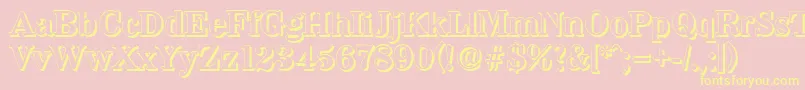 WichitashadowBold-Schriftart – Gelbe Schriften auf rosa Hintergrund