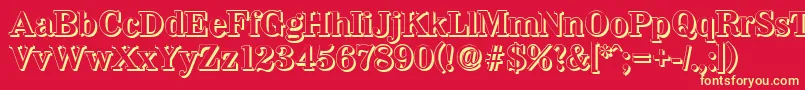 WichitashadowBold-fontti – keltaiset fontit punaisella taustalla