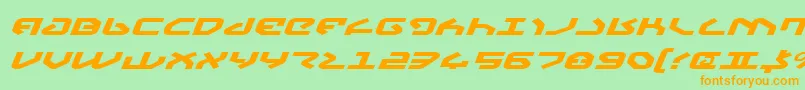 YahrenExpandedItalic Font – Orange Fonts on Green Background