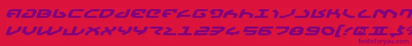 YahrenExpandedItalic Font – Purple Fonts on Red Background