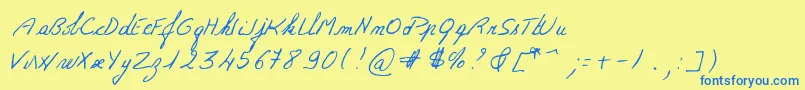 Michelle Font – Blue Fonts on Yellow Background