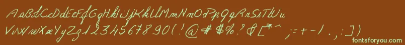 Michelle Font – Green Fonts on Brown Background