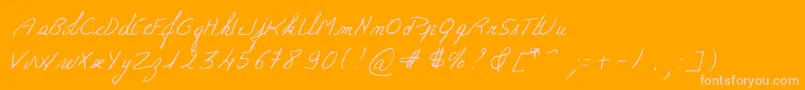 Michelle Font – Pink Fonts on Orange Background