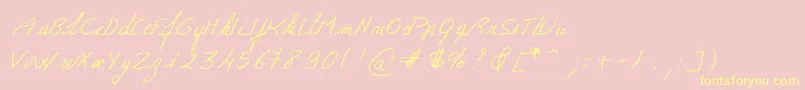 Michelle Font – Yellow Fonts on Pink Background