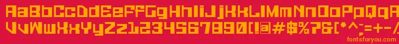 フォントGalax ffy – 赤い背景にオレンジの文字