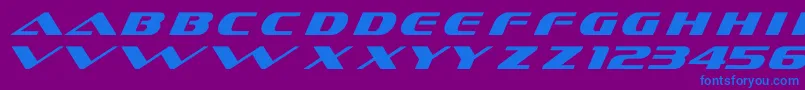 DsSofachromeItalic Font – Blue Fonts on Purple Background