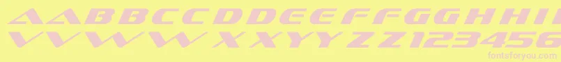 DsSofachromeItalic-fontti – vaaleanpunaiset fontit keltaisella taustalla