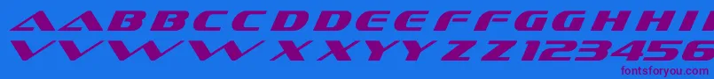 Weitere Informationen zur DsSofachromeItalic-Schriftart DsSofachromeItalic-Schriftart – Violette Schriften auf blauem Hintergrund