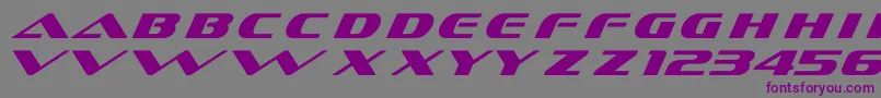 フォントDsSofachromeItalic – 紫色のフォント、灰色の背景