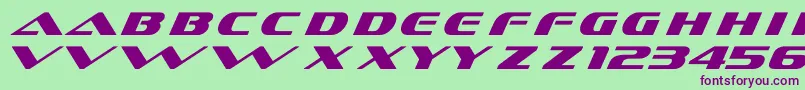 Police DsSofachromeItalic – polices violettes sur fond vert
