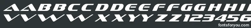 フォントDsSofachromeItalic – 黒い背景に白い文字