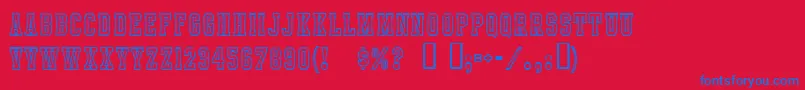 IntramuralContourJl Font – Blue Fonts on Red Background