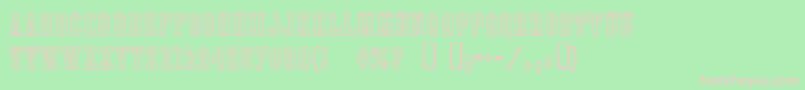 IntramuralContourJl-Schriftart – Rosa Schriften auf grünem Hintergrund