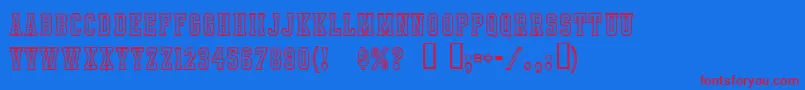 IntramuralContourJl Font – Red Fonts on Blue Background