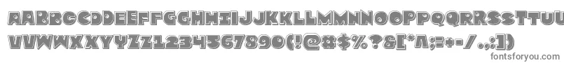 Zounderkitebevel-fontti – harmaat kirjasimet valkoisella taustalla