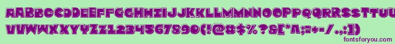 Zounderkitebevel Font – Purple Fonts on Green Background