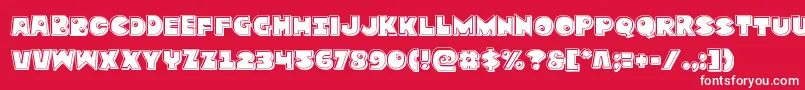 Zounderkitebevel-fontti – valkoiset fontit punaisella taustalla