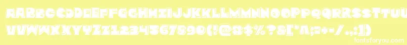 Zounderkitebevel Font – White Fonts on Yellow Background