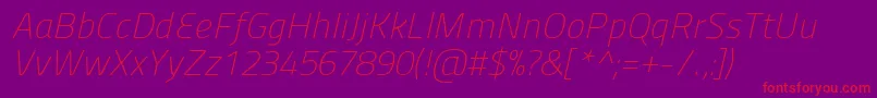 Panefresco1wtitalic Font – Red Fonts on Purple Background