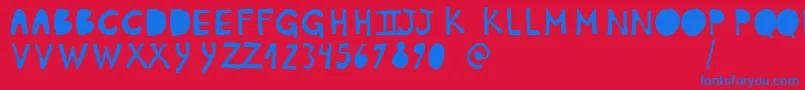 フォントPlumonCp1 – 赤い背景に青い文字