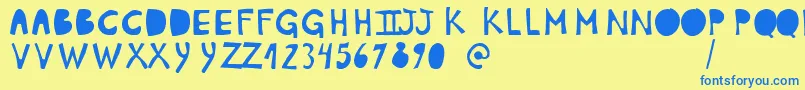 PlumonCp1 Font – Blue Fonts on Yellow Background