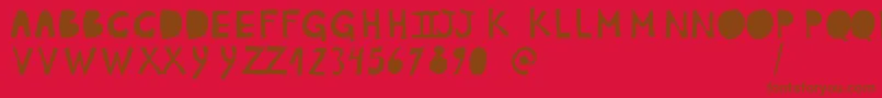 PlumonCp1 Font – Brown Fonts on Red Background