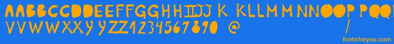 PlumonCp1 Font – Orange Fonts on Blue Background