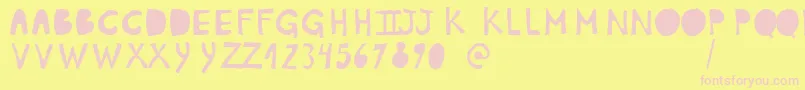 フォントPlumonCp1 – ピンクのフォント、黄色の背景