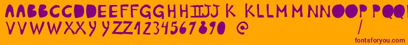 PlumonCp1 Font – Purple Fonts on Orange Background
