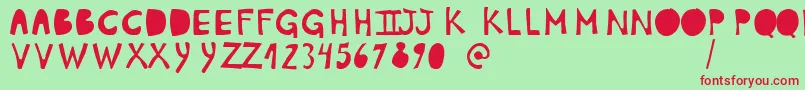 Шрифт PlumonCp1 – красные шрифты на зелёном фоне