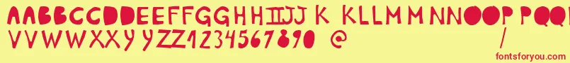PlumonCp1 Font – Red Fonts on Yellow Background