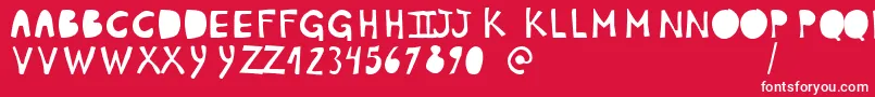 フォントPlumonCp1 – 赤い背景に白い文字