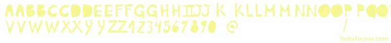 Czcionka PlumonCp1 – żółte czcionki na białym tle