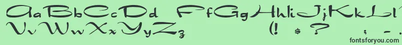 フォントDrakkar – 緑の背景に黒い文字