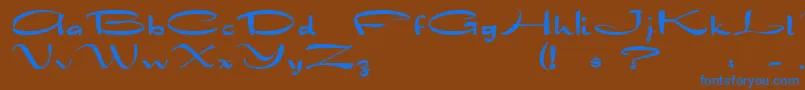 Drakkar Font – Blue Fonts on Brown Background
