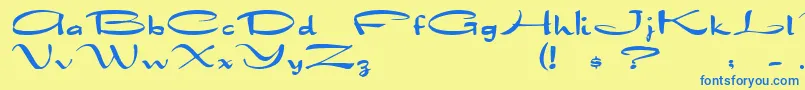 Drakkar Font – Blue Fonts on Yellow Background