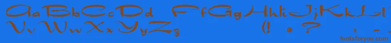 Drakkar-Schriftart – Braune Schriften auf blauem Hintergrund