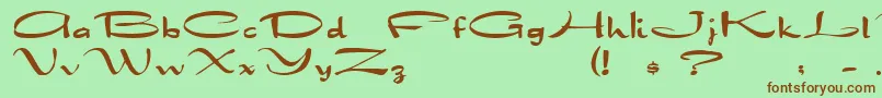 フォントDrakkar – 緑の背景に茶色のフォント