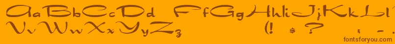 Drakkar Font – Brown Fonts on Orange Background