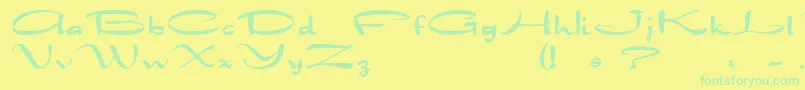 Drakkar Font – Green Fonts on Yellow Background