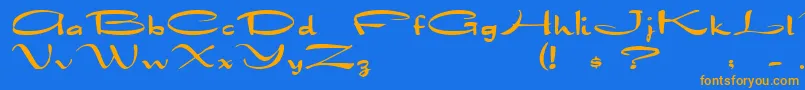 Drakkar Font – Orange Fonts on Blue Background