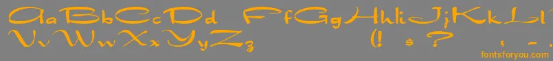 Drakkar-Schriftart – Orangefarbene Schriften auf grauem Hintergrund