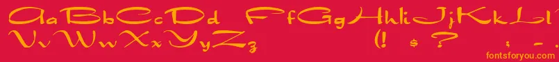 Drakkar Font – Orange Fonts on Red Background